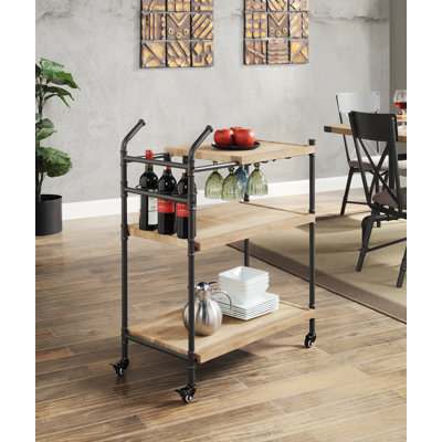 Brantley 30'' Wide Bar Cart with Wine Bottle Storage,Buffet table,Buffet cabinet,Credenza