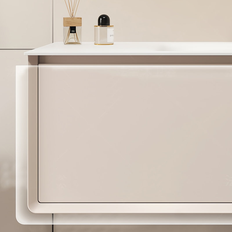 Armoire de salle de bain simple de style crème, H 19,68 po x l 51,18 po x P 21,65 po