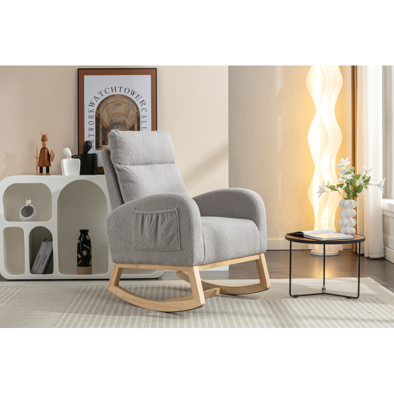 Solid Wood Rocking Chair, Light grey