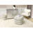 Grandcanyon 100% Cotton Braided Pouf, Beige