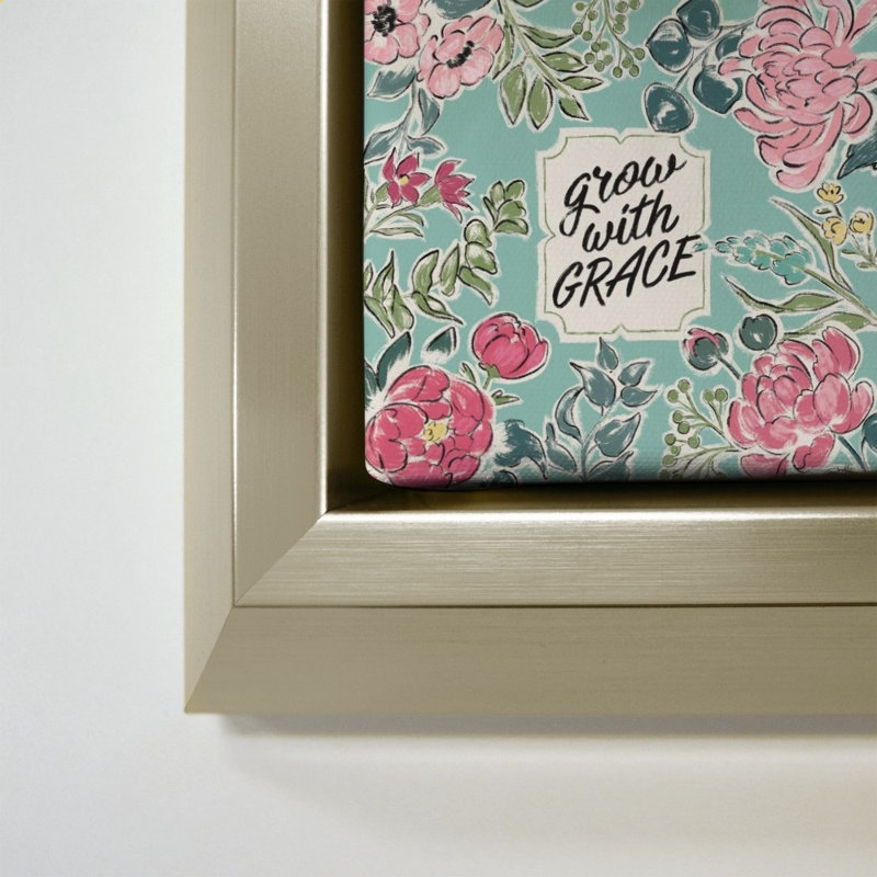 «Live in Bloom IV» par Janelle Penner - impression sur toile, H 28 po x l 28 po, Champagne
