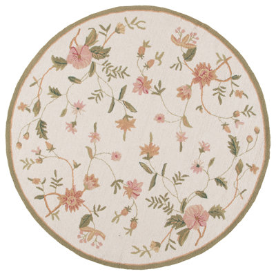 Kinchen Hand Hooked Wool Floral Rug