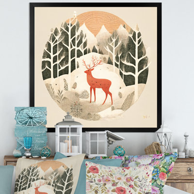«Majestic Deer In The Winter Woods I», art animalier sur toile