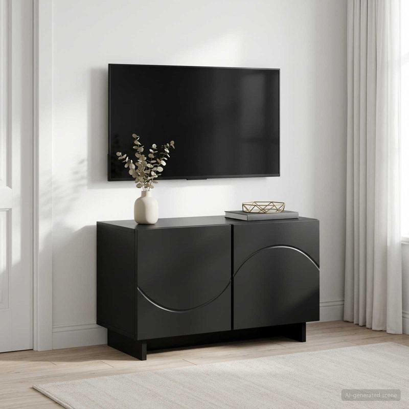 TV Stand, 40cm H x 60cm W x 34.5cm D, Black