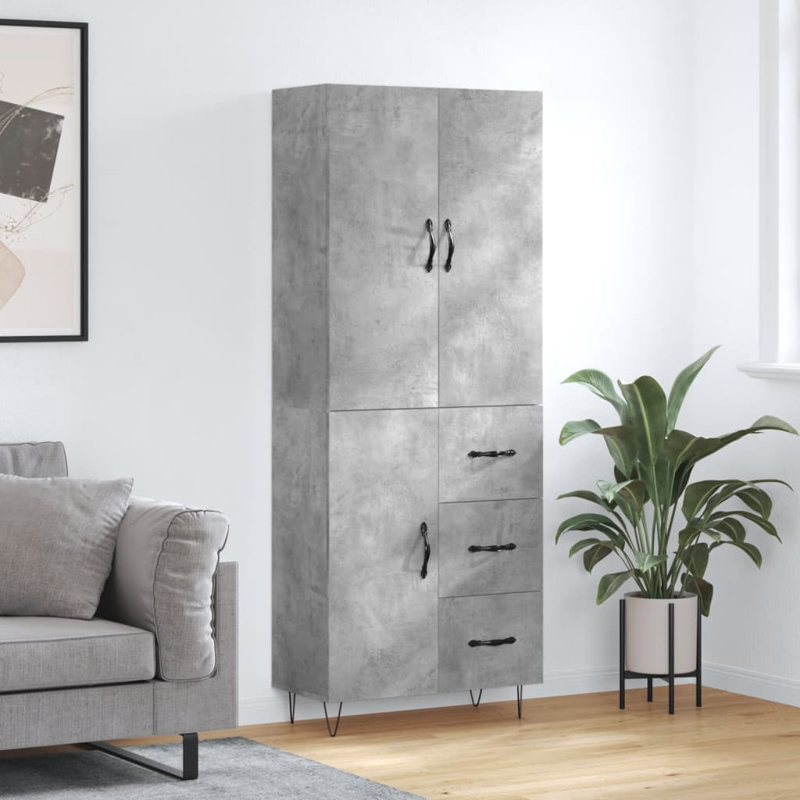 Vrinda 69.5cm Sideboard, Concrete Grey