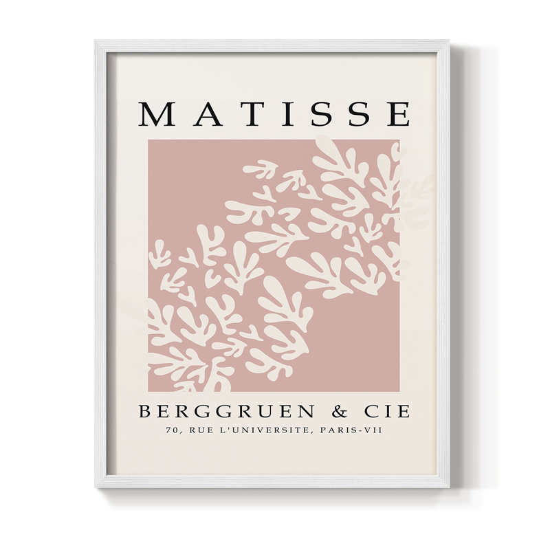 Matisse Cxxix, reproduction encadrée - bois massif, Blanc, H 20 po x l 16 po