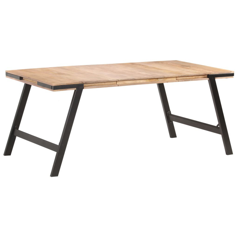 Gisselle Mango Rectangular Wood Top Dining Table with Steel Base