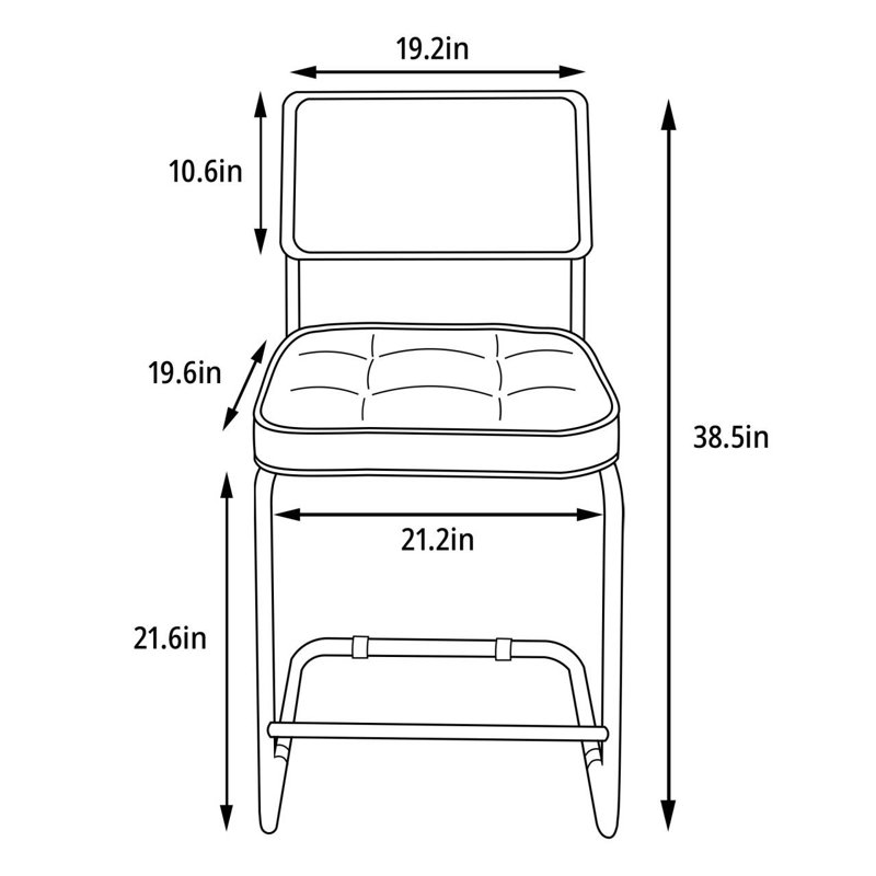 Tabouret de bar / tabouret de bar en acier inoxydable avec dossier en rotin - ensemble de 2, Vert