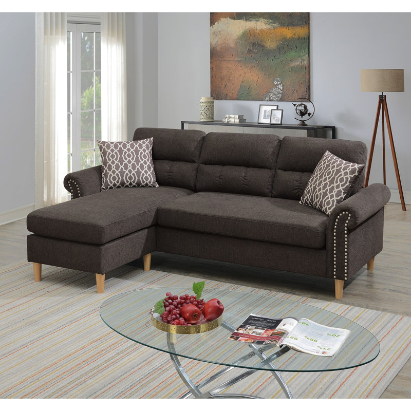 Ensemble modulaire réversible avec 2 coussins décoratifs brun clair, Tanné