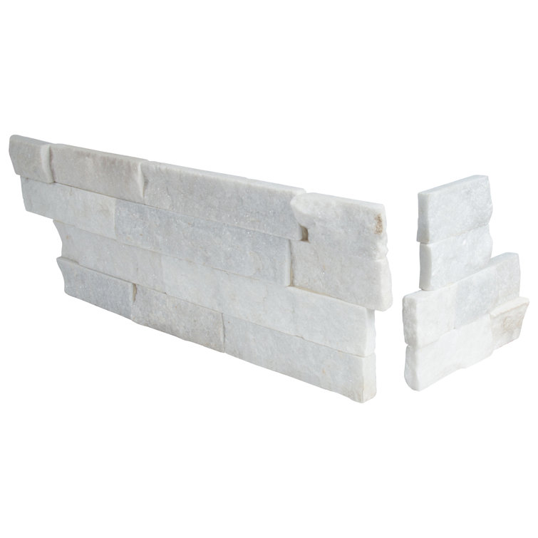 6" x 18" Stacked Natural Stone Ledger Panel Corner Wall Tile