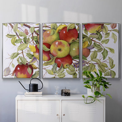 Pommes encadrées sur toile, ensemble de 3 pièces