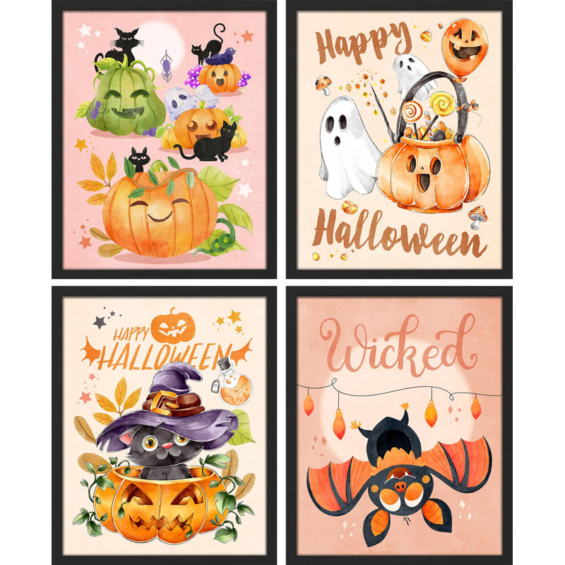 Adorable chauve-souris citrouille d'Halloween, Blanc, H 16 po x l 12 po