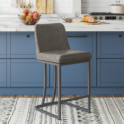 Seese Upholstered Counter Stool with Metal Frame
