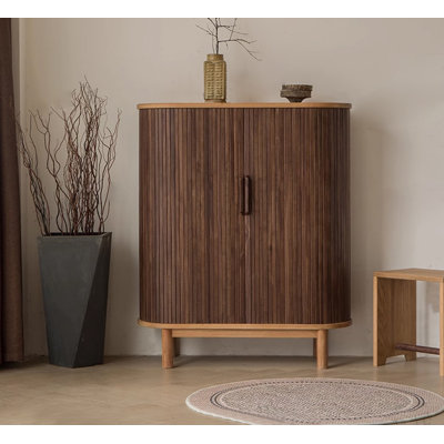 Round Modern Household Cream Style Accent Cabinet