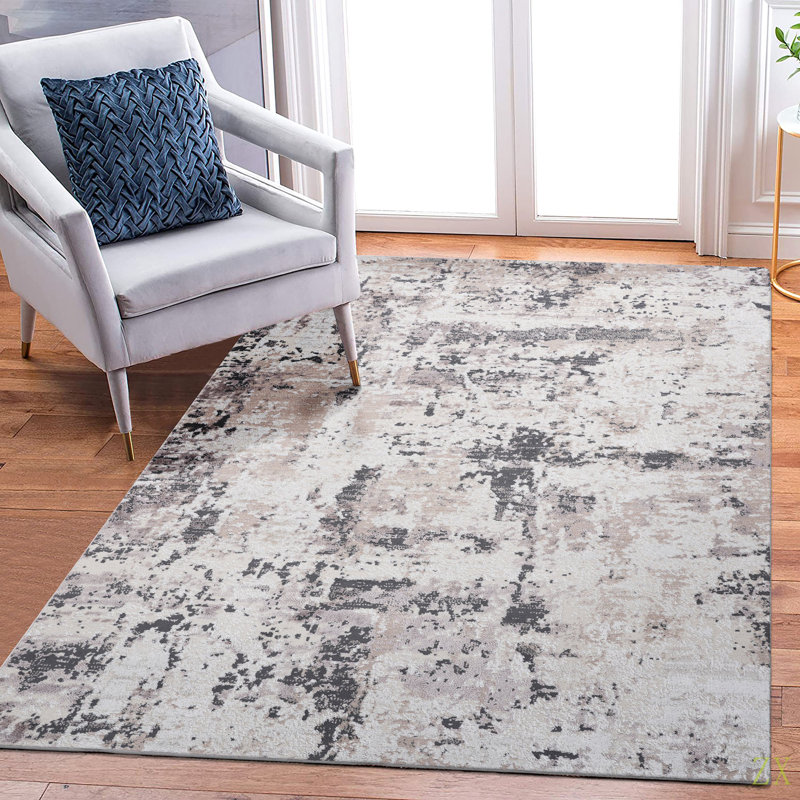 Tapis à motif abstrait 8 x 10 par pays Payas, Rectangle 7 pi 9 po x 10 pi