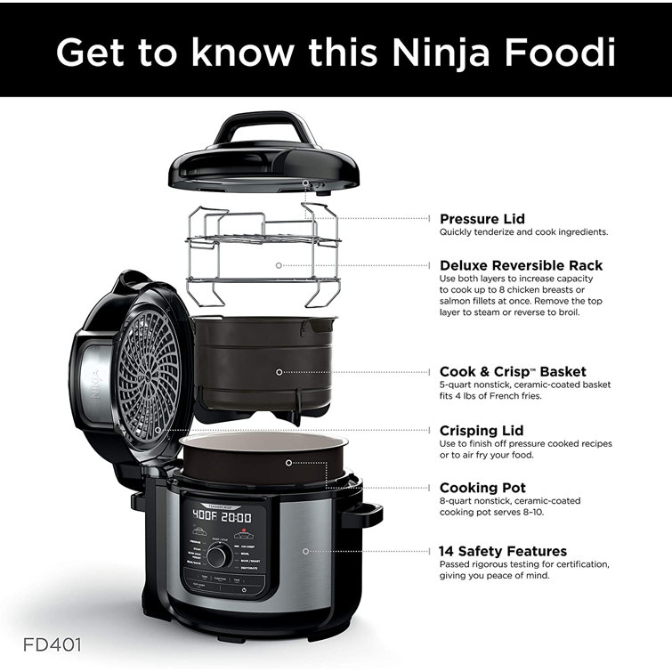 Ninja Foodi 8-qt. 9-in-1 Deluxe XL Pressure Cooker & Air Fryer $120 (Reg.  $249.99) at Bed Bath & Beyond