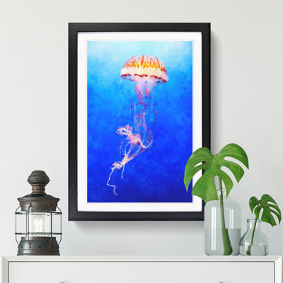 Orange Jellyfish - Picture Frame Painting Print