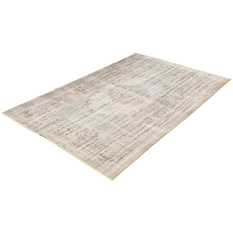 Tapis intérieur en laine 6 pi 4 po x 10 pi en laine one-of-kind à la main-noué la 1980 Overdyed