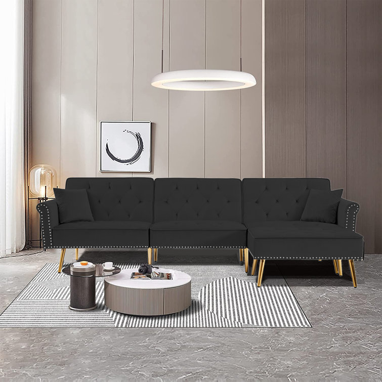 110.6 L-shaped Sofa With Removable Ottomans And Comfort Lumbar