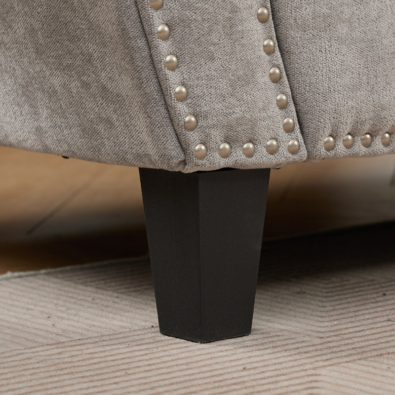 Canapé modulaire d'angle en L, Chenille gris pâle