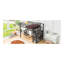 Lit mezzanine double en métal avec garde-robe, bureau, tablettes de rangement, noir