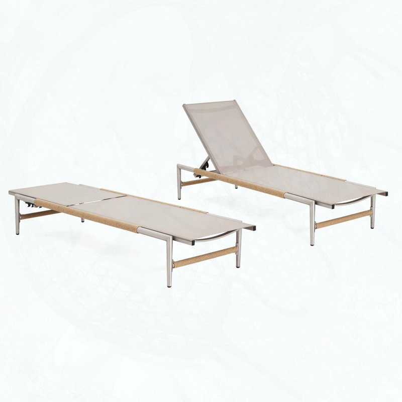 Ensemble de 2 chaises longues d'extérieur en aluminium Hargrove