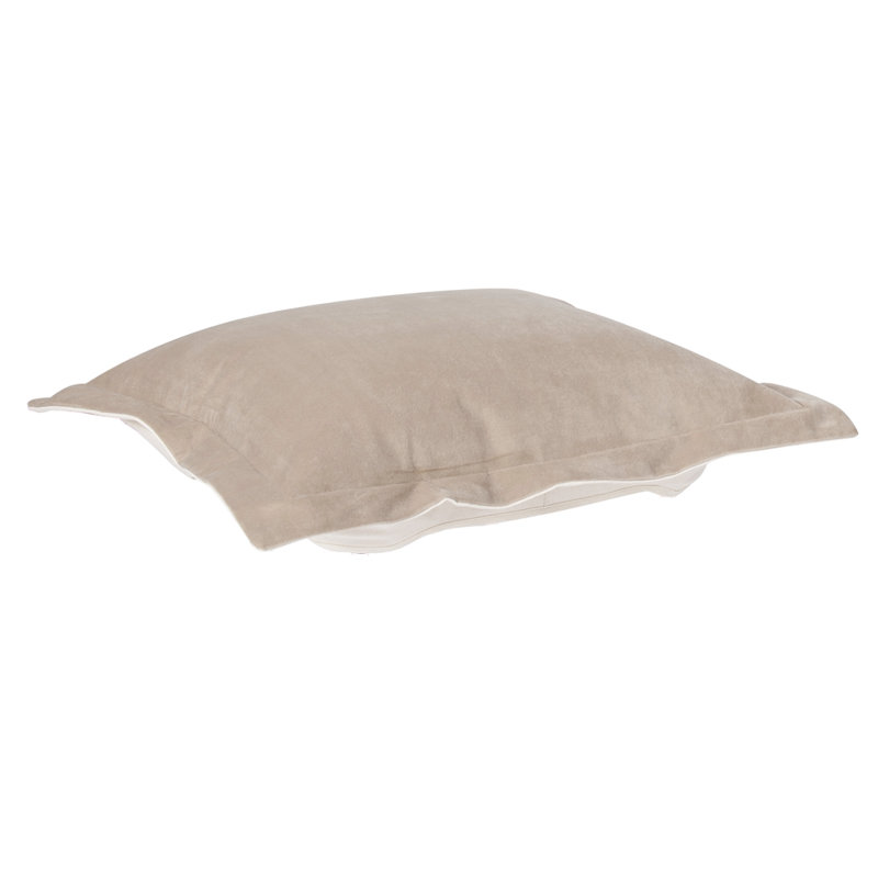 Azaria Polyester Box Cushion Ottoman Slipcover, Bella Sand