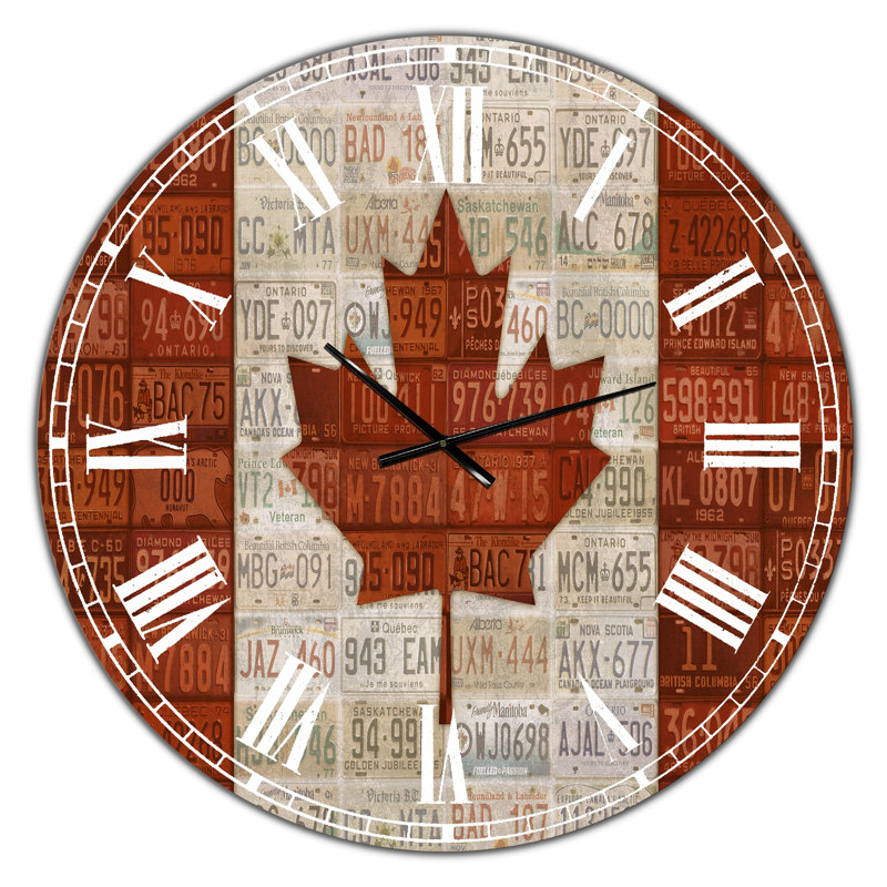 Horloge murale traditionnelle sur plaque Canada, Moyen