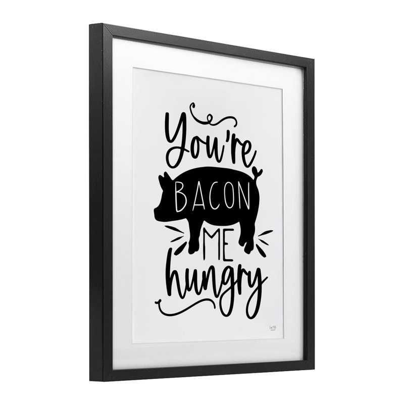 «Your Bacon Me», impression sous verre encadrée, design par Lux + Me Designs, H 16 po x l 13 po, Noir