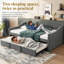 Sofa Bed  90x190 cm, Pull-Out Daybed with Velvet Upholstery, Wooden Slatted Frame, Space-Saving Design for Guest Room