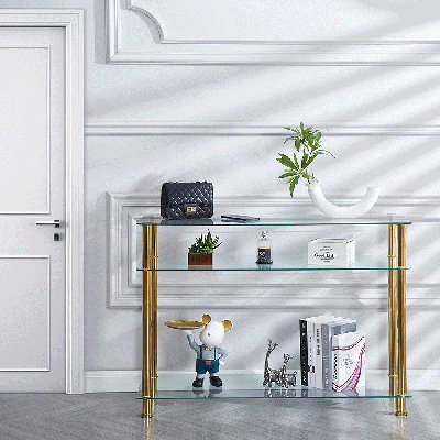 Allysyn 110cm Glass Top Console Table