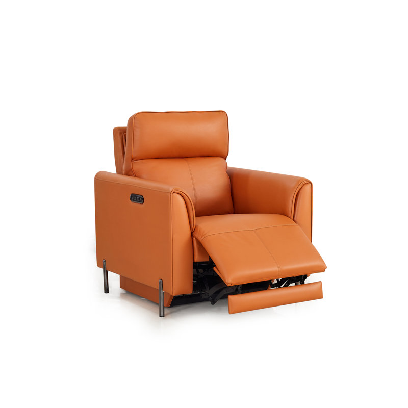 Fauteuil inclinable électrique moderne avec contrôle de la tête, orange
