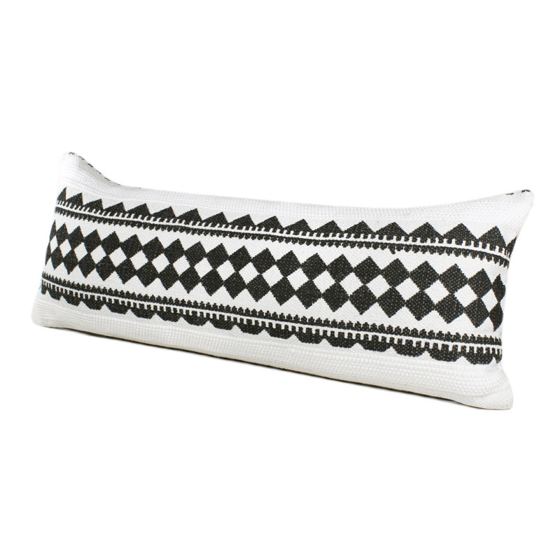 Housse de coussin décorative Eclectic, Géométrique blanc / noir 2, Housse de coussin seulement - sans coussin