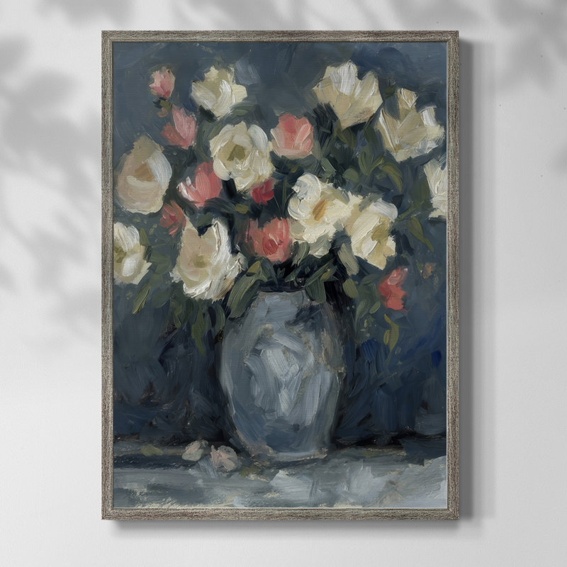Impasto Floral Arrangement II, reproduction encadrée - bois massif, H 30 po x l 24 po