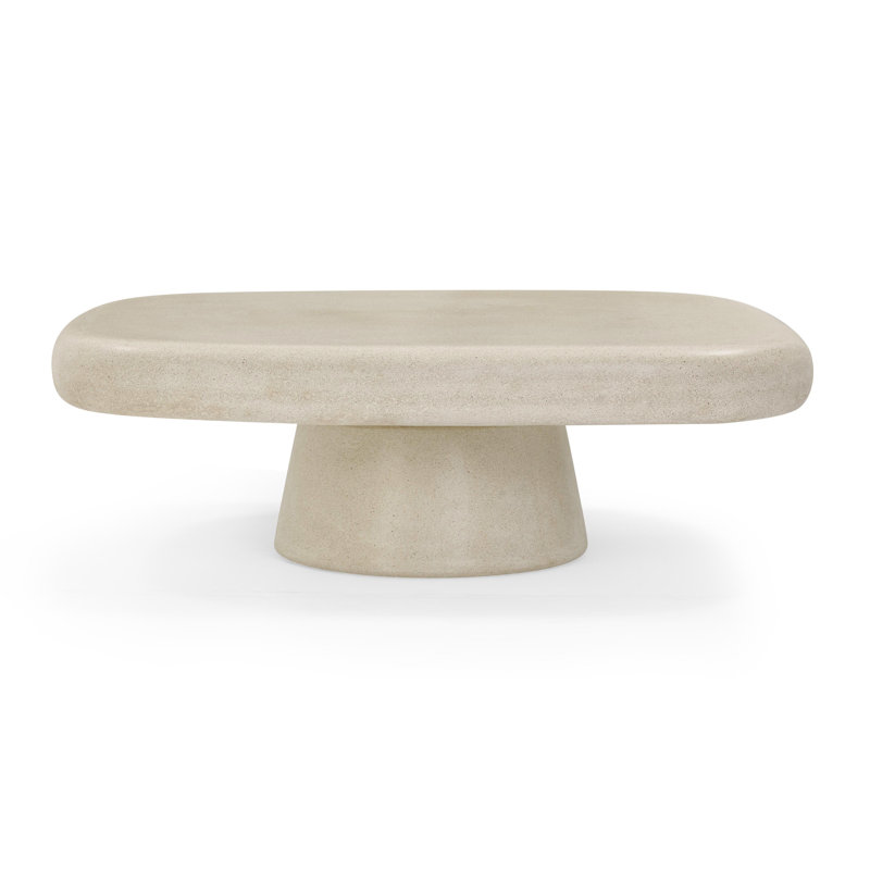 Table basse intérieure / extérieure à motif de grain de bois, Sable