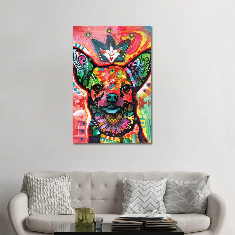 «Royal-Chi» par Dean Russo - impression d'art graphique, Pas de tapis, H 32 po x l 48 po x 1,5 po, Toile tendue