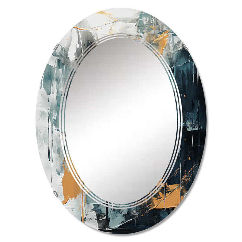 Azzura - Miroir mural moderne ovale, 30 po x 20 po