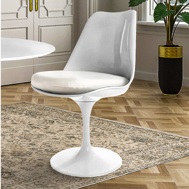 Pollard 119.38cm H Polyurethane Upholstered Side Chair, White