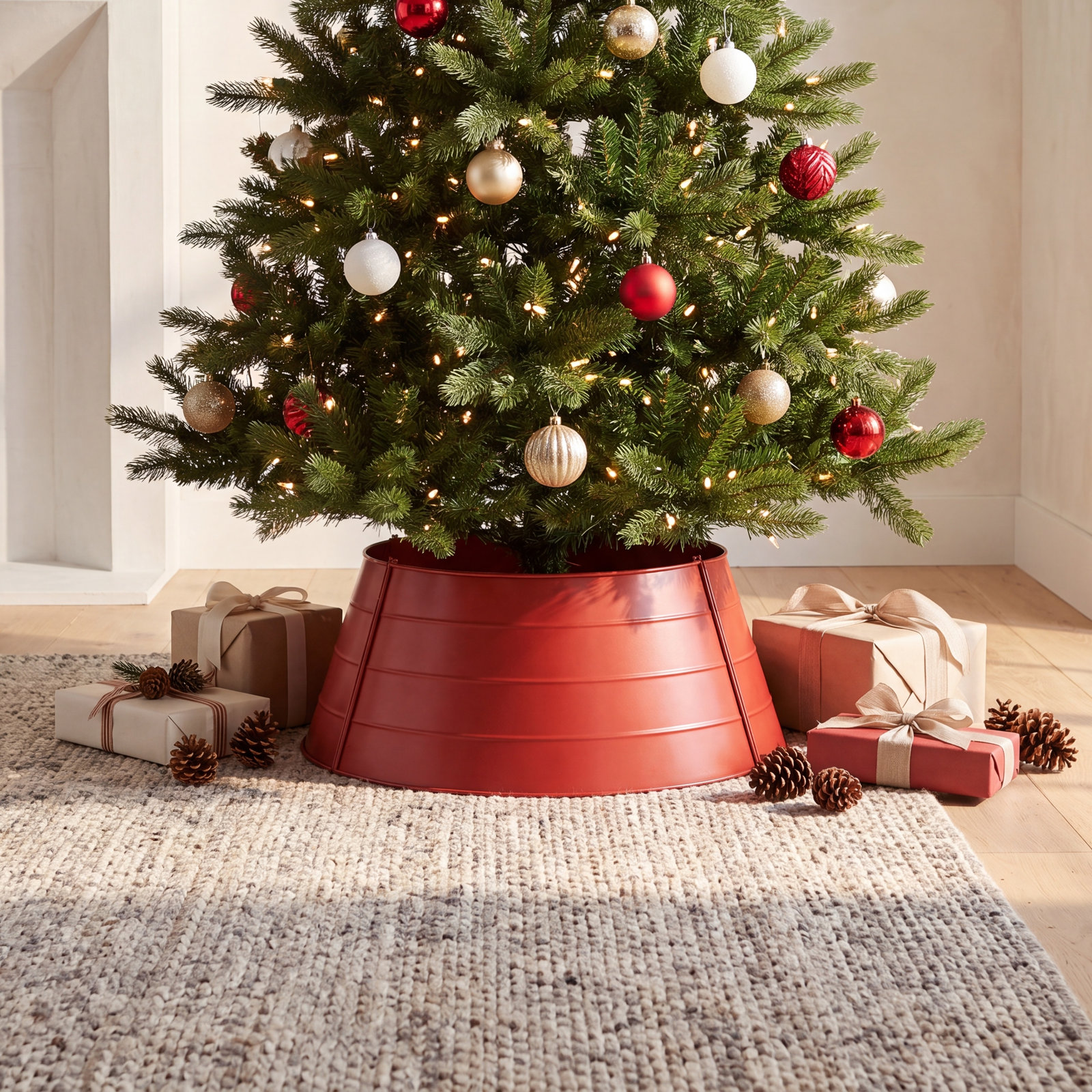 Metal Tree Collar, Red