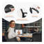 Fauteuil de bureau en cuir sans roulettes, accoudoirs rembourrés confortables et base Seld, pour salle de conférence