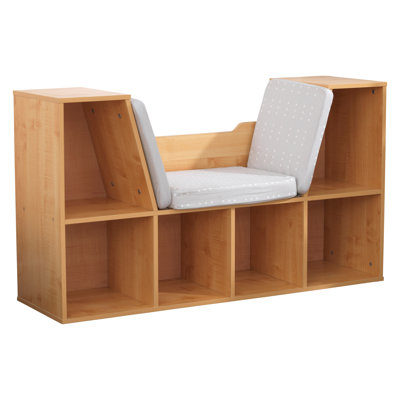 Bibliothèque avec coin lecture, 6 tablettes