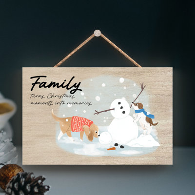 Family Santa Paws Wooden Plaque Vivid Squid Wholesale Wall Decor