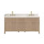 Lala 72" Double Bathroom Vanity with Grain White Engineered Stone Countertop without Mirror-600227563
