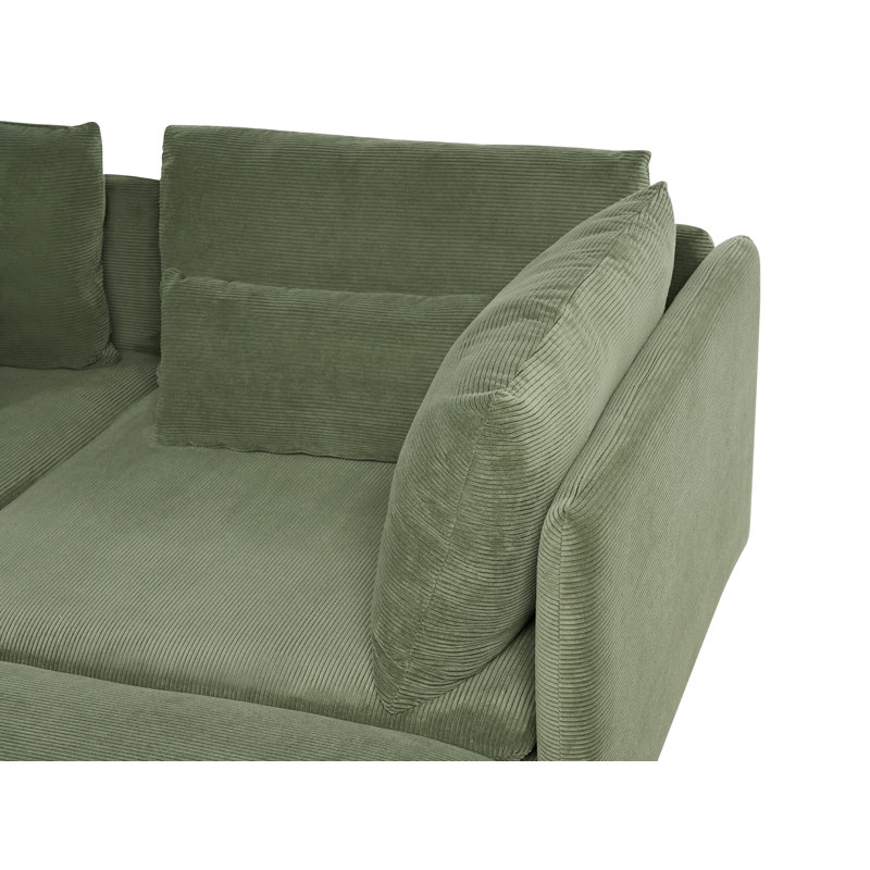 Raelie 3 Seater Corner Sofa , Green, Right Hand Facing