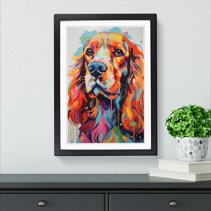 Single Picture Frame Print on Wood, 64cm H x 46cm W, Black Framed