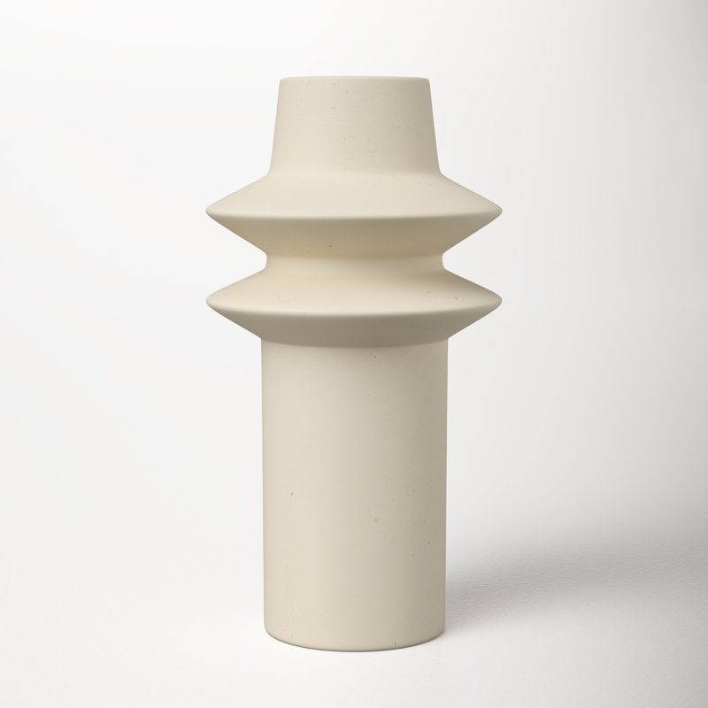 Trey Handmade Stoneware Table Vase, 8.5" H x 5" W x 5" D