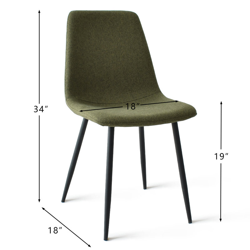 Tapscott 19'' H Upholstered Side Chair, Green Basketweave