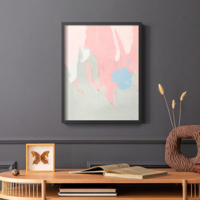 «Blush Abstract I», reproduction encadrée - bois massif