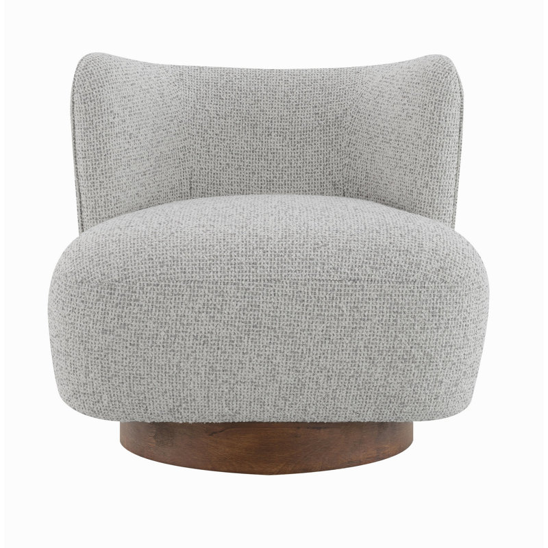 Fauteuil d'appoint en tweed gris Lisa