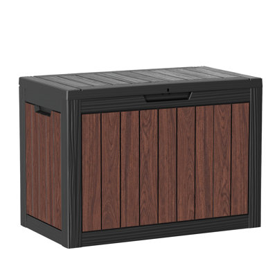 PawsomePad 50 Gallon Resin Deck Box, Waterproof Outdoor Storage Seat for Patio Cushions & Tools